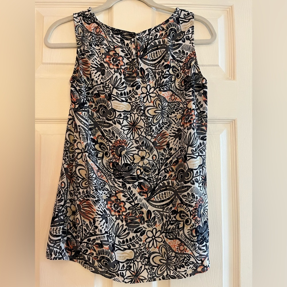 Loft/women’s blouse, size XS, black, gray, orange and beige colors - Picture 4 of 5